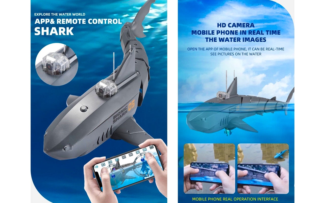 Een iTeck bestuurbare haai met camera RC Boot!