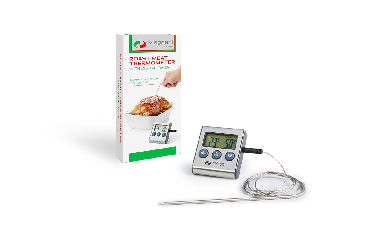 Een vleesthermometer met digitale timer!