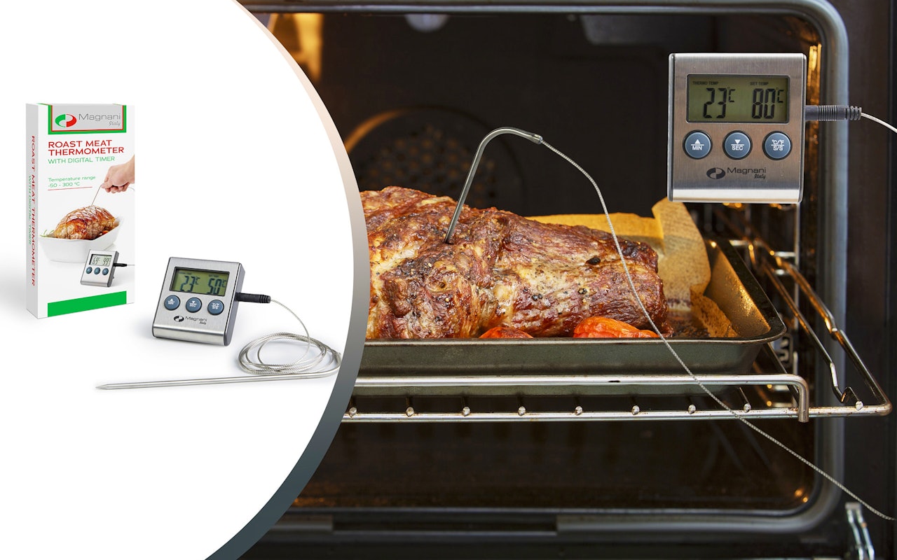 Een vleesthermometer met digitale timer!