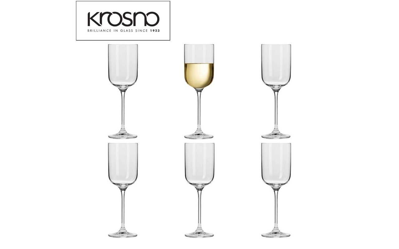 18-delige Krosno kristalglas glaswerk met drinkglazen en wijnglazen!