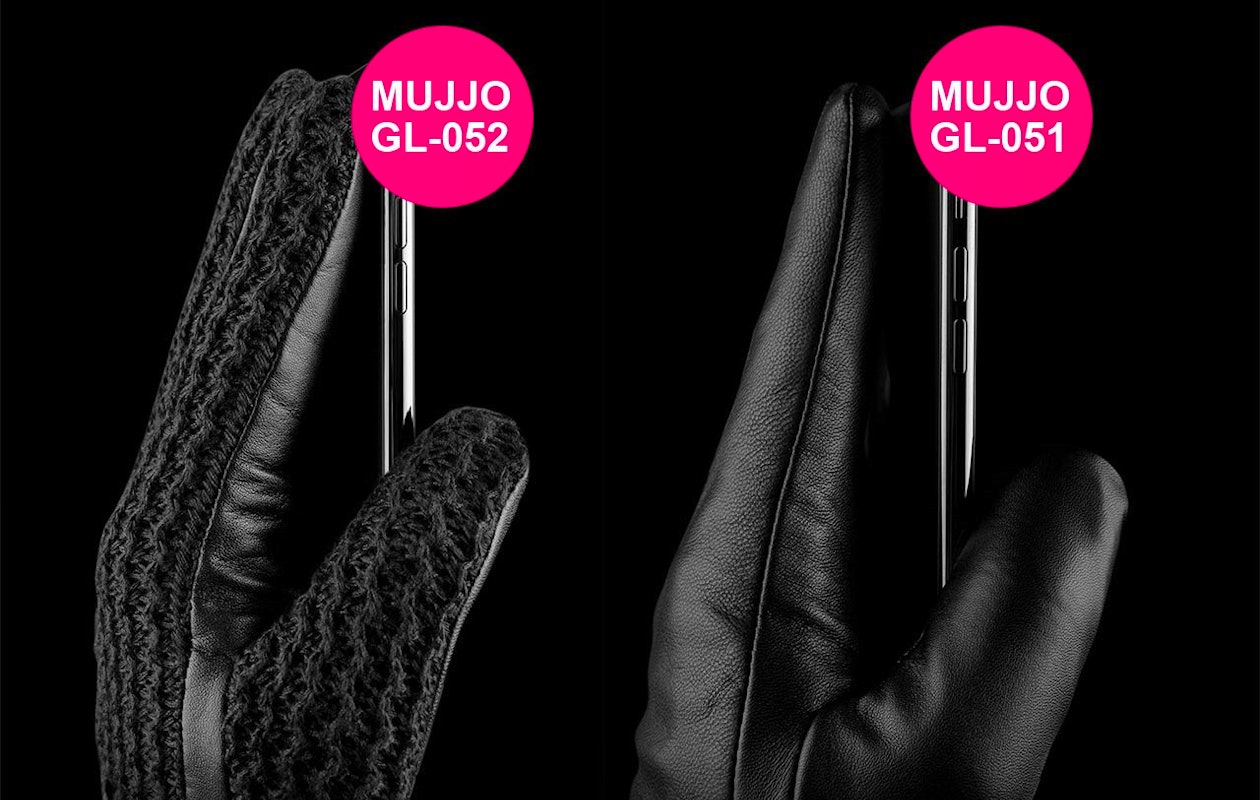 Mujjo touchscreen handschoenen in verschillende soorten en maten van echt leer!