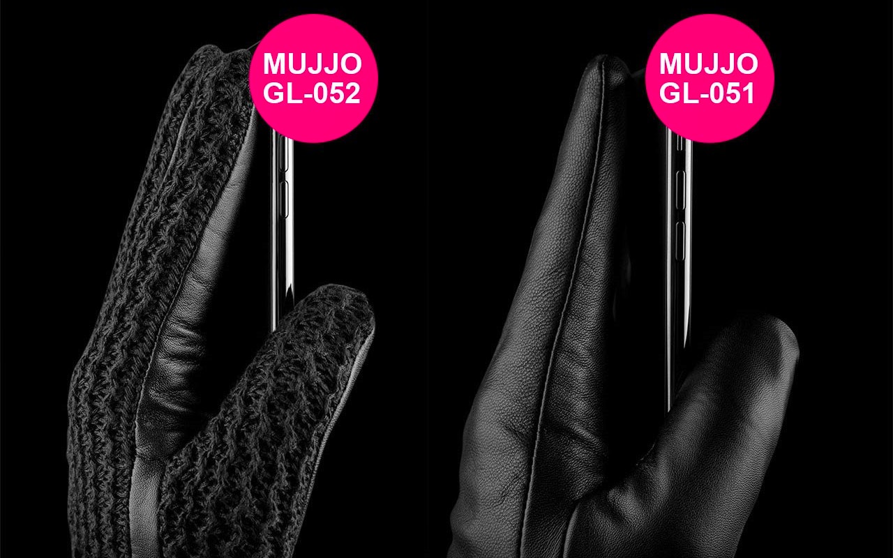 Mujjo touchscreen handschoenen in verschillende soorten en maten van echt leer!
