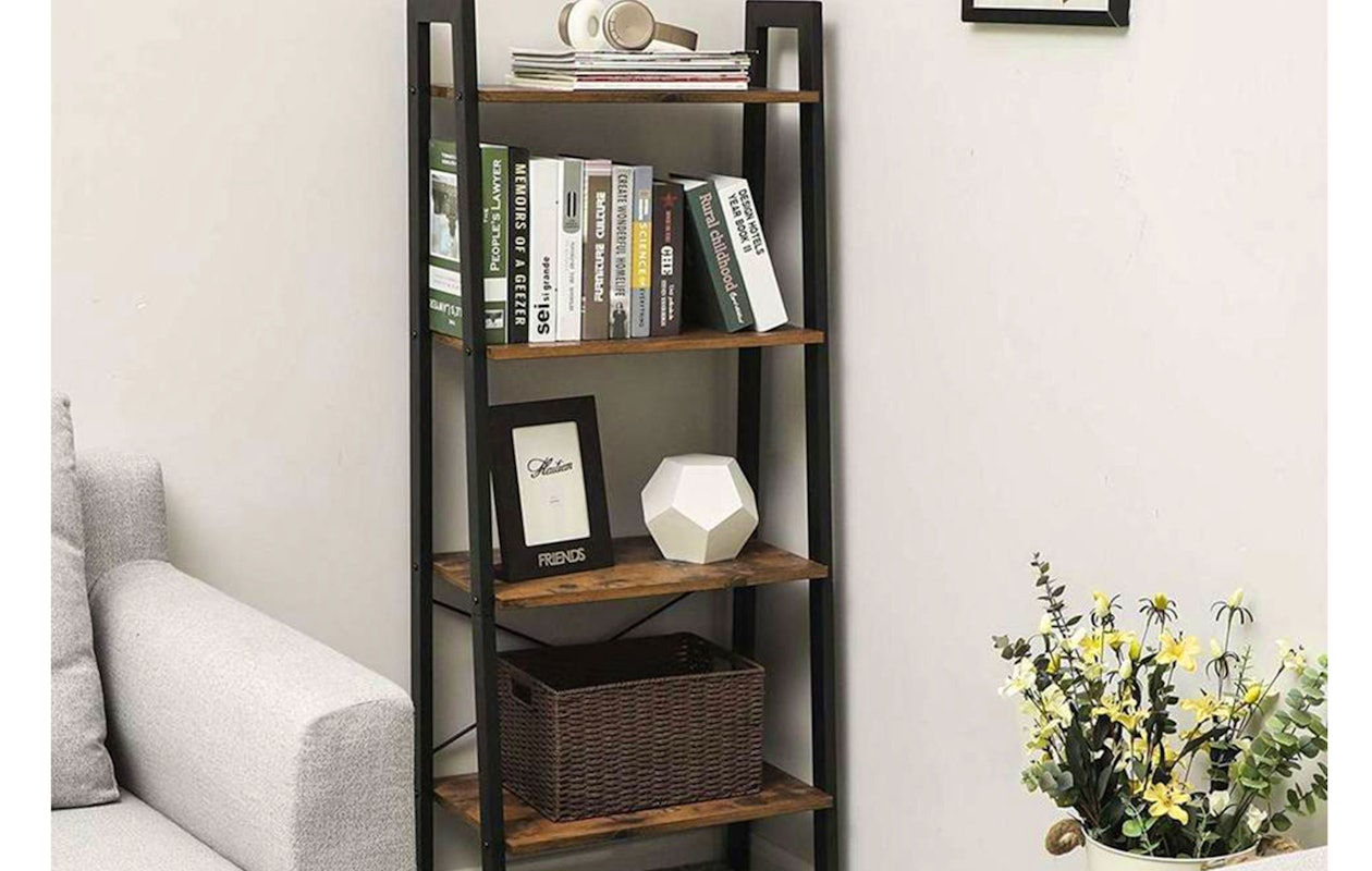 Handige industriële boekenkast met 4 planken!