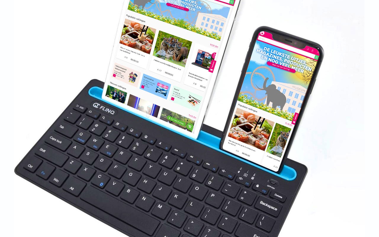 Bluetooth Toetsenbord Tablet Houder van FlinQ in de kleur Zwart!