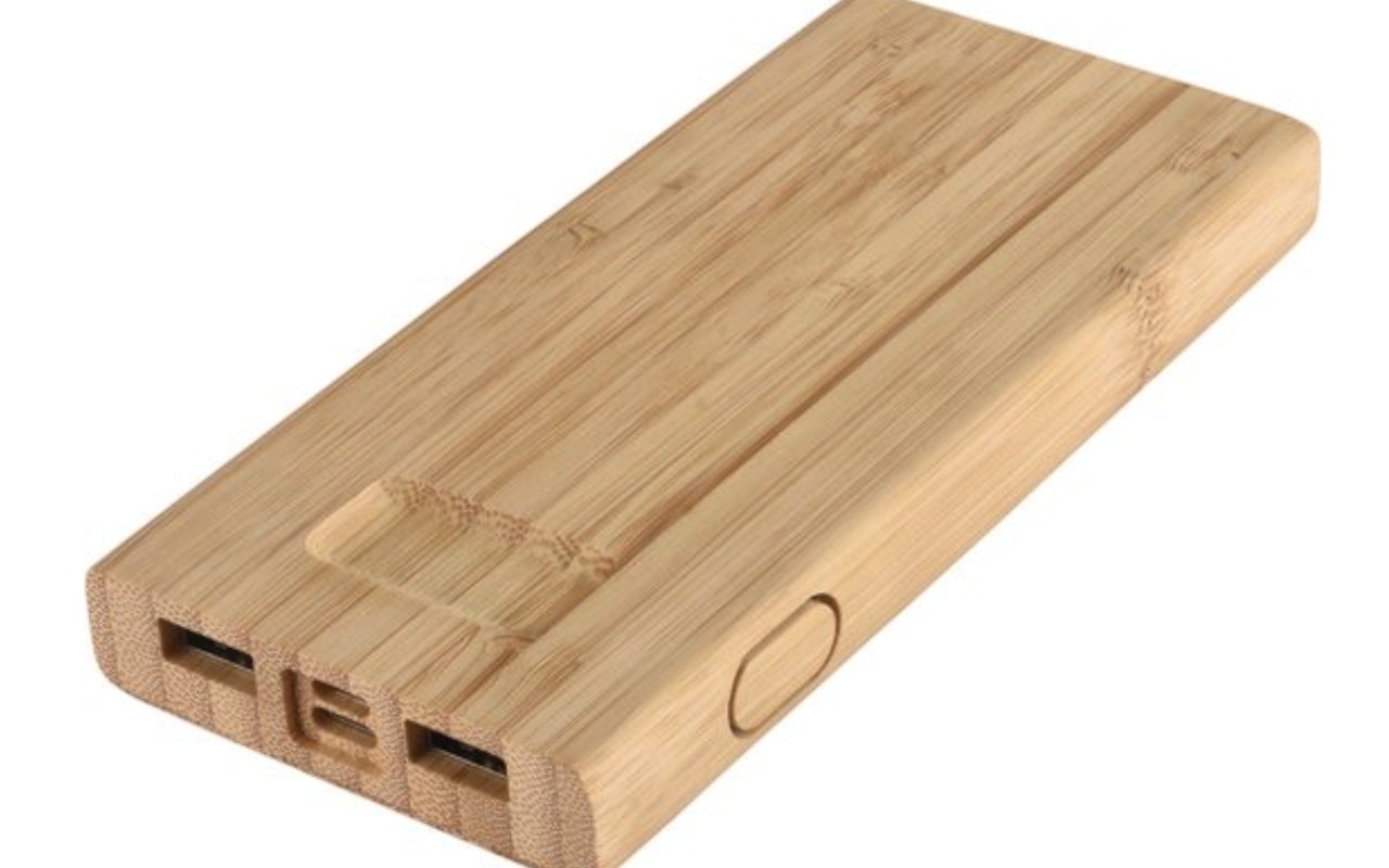 Krachtige Bamboo Powerbank - 10000 mAh - 2x USB - Quick Charge!