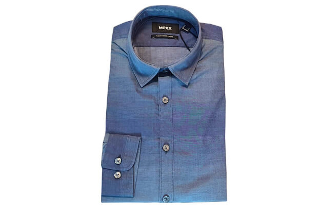 Lichtblauw heren overhemd van het merk Mexx voor een zakelijke look (maat S)!