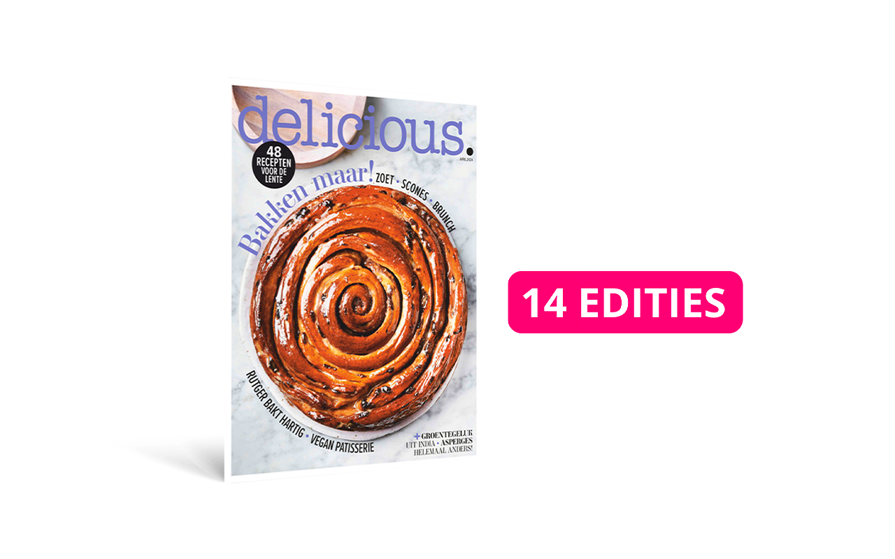 Een jaarabonnement 12 edities + 4 specials op het foodmagazine delicious.