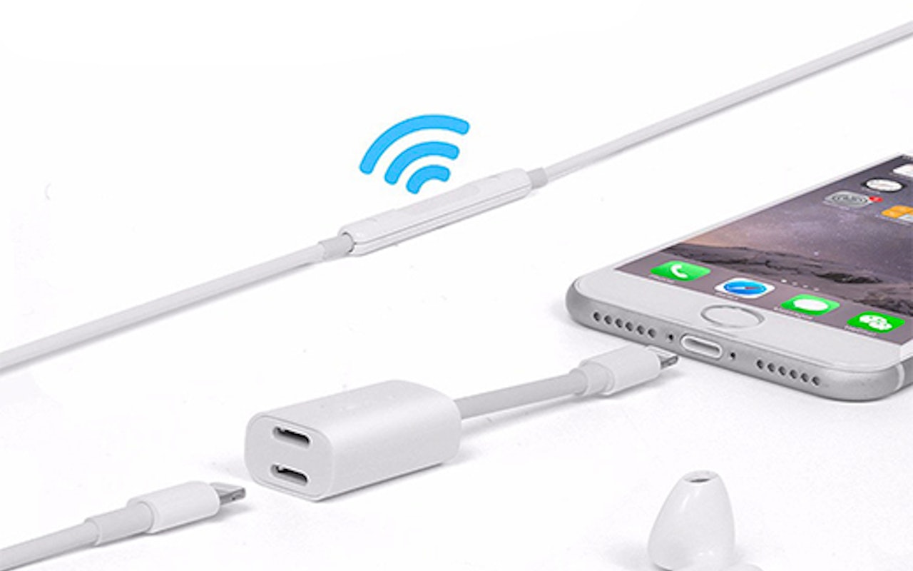 Lightning audio- en oplaadadapter voor iPhone 7 - 8 en 10-X en new gen iPad!