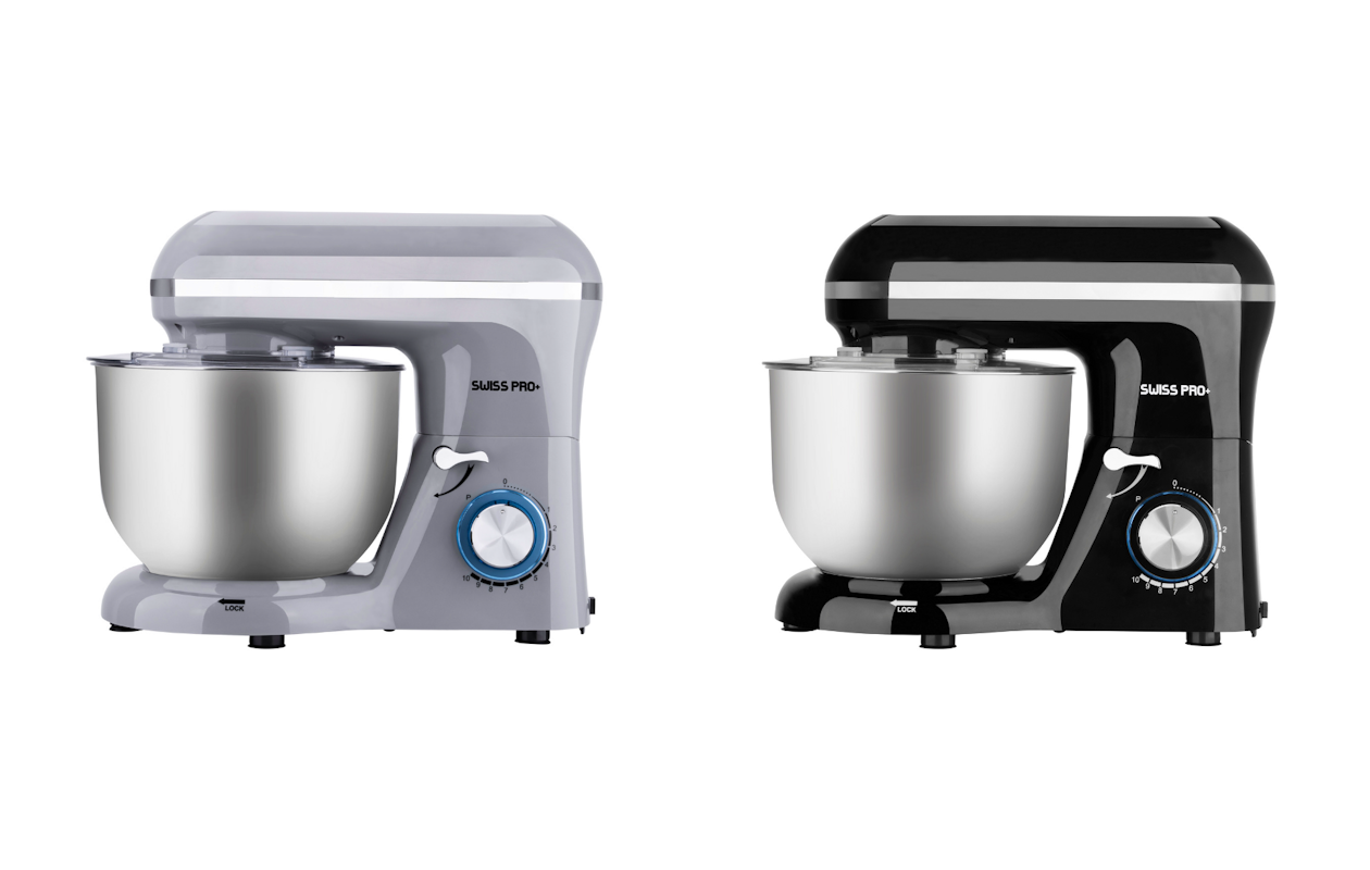 Stijlvolle Swiss Pro+ keukenmachine voor kneden, roeren, kloppen, mixen en meer!