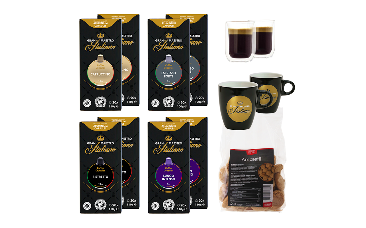 Krachtig nespresso pakket met vier heerlijke smaken van Koffievoordeel!