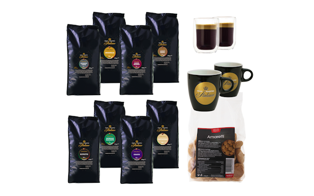 Divers Gran Maestro Italiano koffiepakket met acht heerlijke smaken van Koffievoordeel (2 kg)!