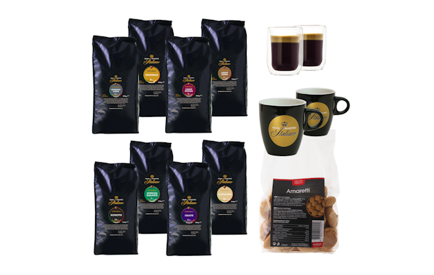 Divers Gran Maestro Italiano koffiepakket met acht heerlijke smaken van Koffievoordeel (2 kg)!