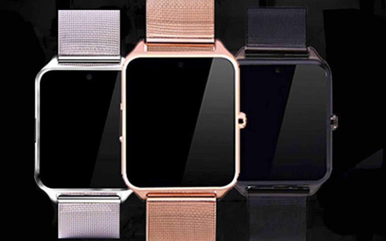 Stijlvolle Android smartwatch met stalen band in 3 kleuren