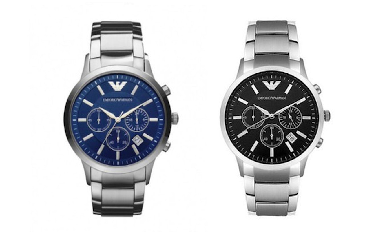 Stijlvol Emporio Armani horloge met blauwe of zwarte wijzerplaat