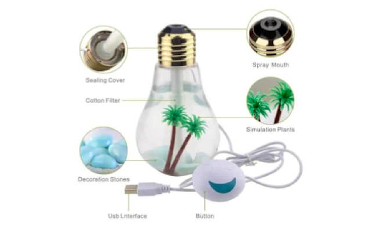 LED Lamp Luchtbevochtiger met RGB kleuren verlichting!