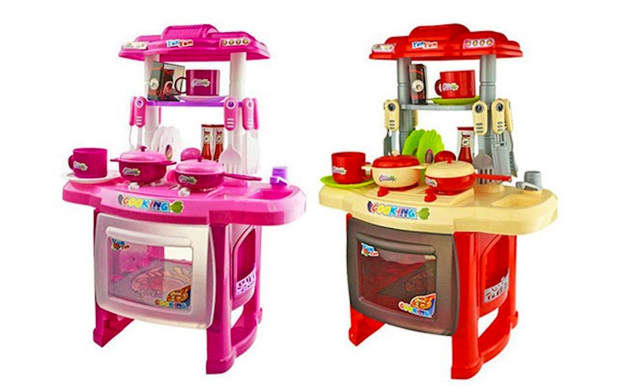 Kinderkeuken in de kleuren rood of roze!