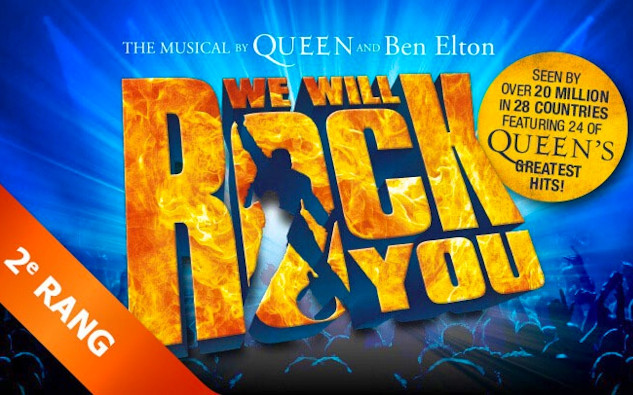 2 tweede rang tickets voor de musical 'We Will Rock You'! 